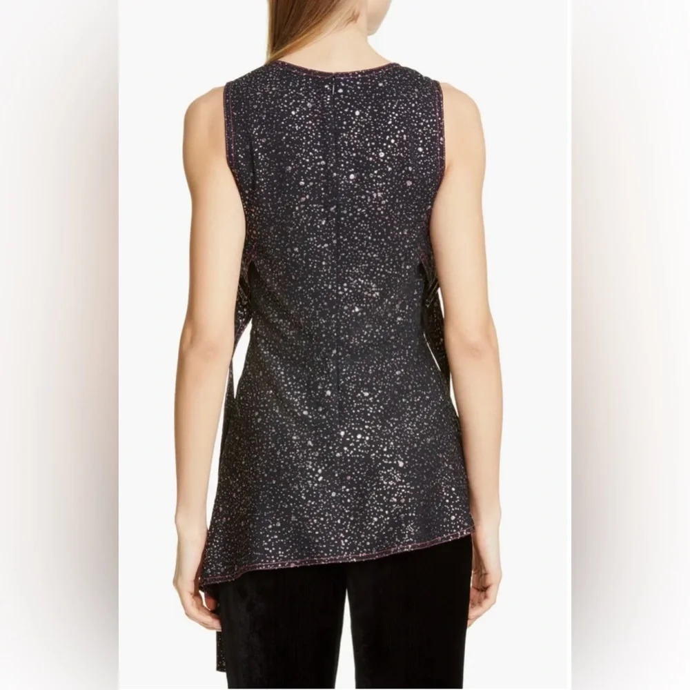 SIES MARJAN Genevieve asymmetric glittered crepe top - Picture 2 of 13